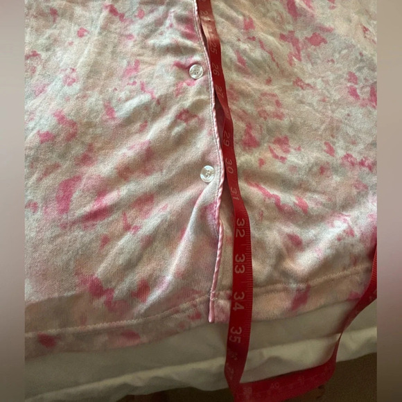 Laura Ashley Pink XL Knit Button Front Sleep Shirt Nightgown HAPPINESS - Picture 7 of 7